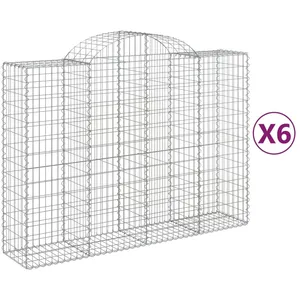 Comparateur de prix : vidaXL Paniers à gabions arqués 6 pcs 200x50x140/160 cm Fer galvanisé