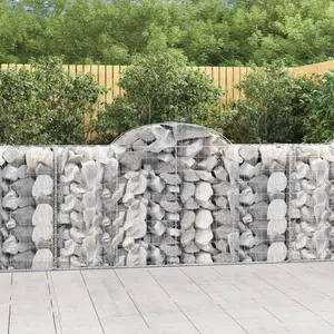 vidaXL Paniers à gabions arqués 15 pcs 200x50x100/120 cm fer galvanisé pas cher
