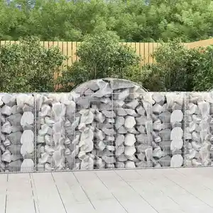vidaXL Paniers à gabions arqués 18 pcs 200x50x100/120 cm fer galvanisé pas cher
