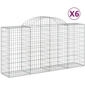 Comparateur de prix : vidaXL Paniers à gabions arqués 6 pcs 200x50x100/120 cm fer galvanisé