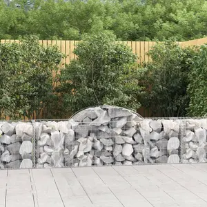 vidaXL Paniers à gabions arqués 7 pcs 200x50x60/80 cm Fer galvanisé pas cher