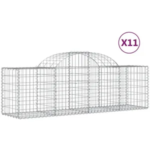 vidaXL Paniers à gabions arqués 11 pcs 200x50x60/80 cm Fer galvanisé pas cher