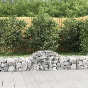 vidaXL Paniers à gabions arqués 25 pcs 200x50x40/60 cm fer galvanisé pas cher