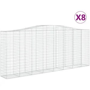 Comparateur de prix : vidaXL Paniers à gabions arqués 8 pcs 400x50x160/180 cm fer galvanisé