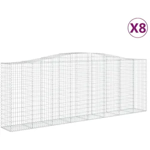 Comparateur de prix : vidaXL Paniers à gabions arqués 8 pcs 400x50x140/160 cm Fer galvanisé