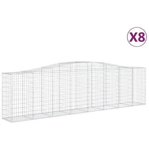 vidaXL Paniers à gabions arqués 8 pcs 400x50x100/120 cm Fer galvanisé