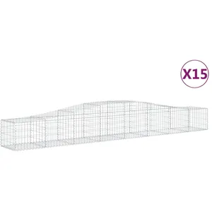 Comparateur de prix : vidaXL Paniers à gabions arqués 15 pcs 400x50x40/60 cm Fer galvanisé