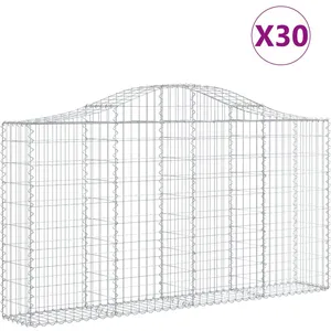 Comparateur de prix : vidaXL Paniers à gabions arqués 30 pcs 200x30x100/120 cm Fer galvanisé