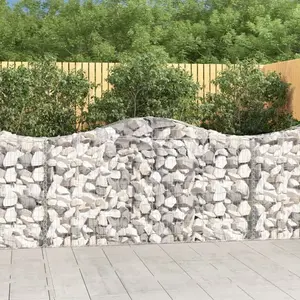 Comparateur de prix : vidaXL Paniers à gabions arqués 7 pcs 200x30x100/120 cm Fer galvanisé