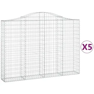 vidaXL Paniers à gabions arqués 5 pcs 200x30x140/160 cm Fer galvanisé pas cher