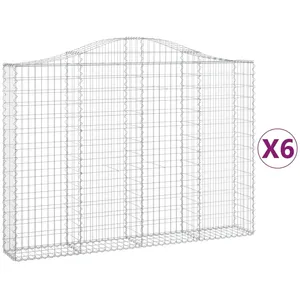 vidaXL Paniers à gabions arqués 6 pcs 200x30x140/160 cm Fer galvanisé pas cher