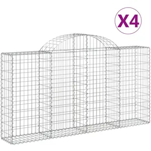 vidaXL Paniers à gabions arqués 4 pcs 200x30x100/120 cm Fer galvanisé pas cher