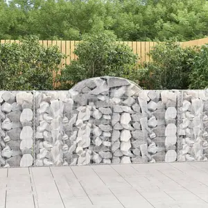 vidaXL Paniers à gabions arqués 5 pcs 200x30x100/120 cm Fer galvanisé pas cher