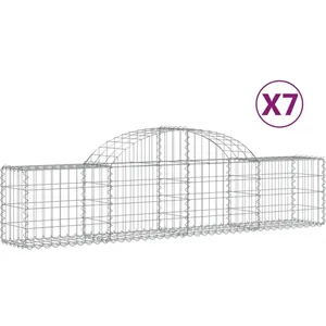 Comparateur de prix : vidaXL Paniers à gabions arqués 7 pcs 200x30x40/60 cm Fer galvanisé