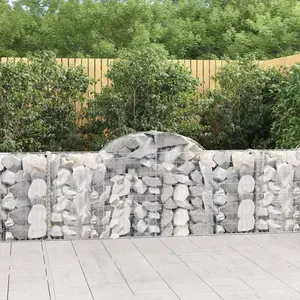 vidaXL Paniers à gabions arqués 2 pcs 200x30x80/100 cm Fer galvanisé pas cher