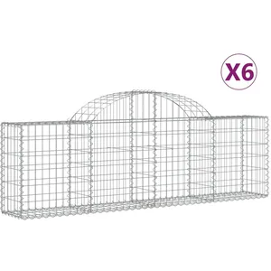 vidaXL Paniers à gabions arqués 6 pcs 200x30x60/80 cm Fer galvanisé pas cher