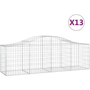 vidaXL Paniers à gabions arqués 13 pcs 200x50x60/80 cm Fer galvanisé