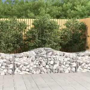 Comparateur de prix : vidaXL Paniers à gabions arqués 15 pcs 200x50x60/80 cm fer galvanisé
