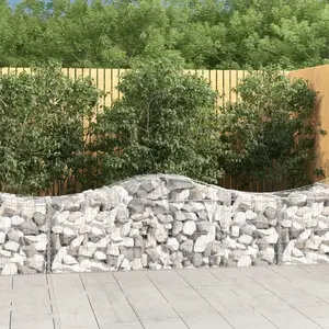 Comparateur de prix : vidaXL Paniers à gabions arqués 3 pcs 200x50x60/80 cm Fer galvanisé