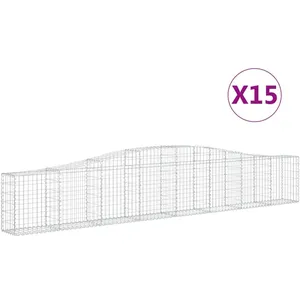 Comparateur de prix : vidaXL Paniers à gabions arqués 15 pcs 400x30x60/80 cm Fer galvanisé