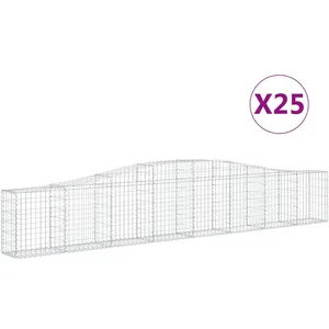 Comparateur de prix : vidaXL Paniers à gabions arqués 25 pcs 400x30x60/80 cm Fer galvanisé