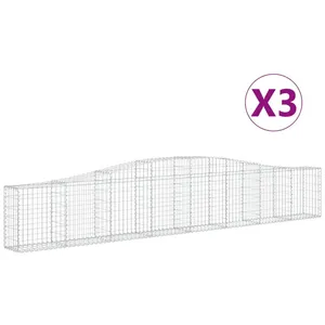 Comparateur de prix : vidaXL Paniers à gabions arqués 3 pcs 400x30x60/80 cm Fer galvanisé