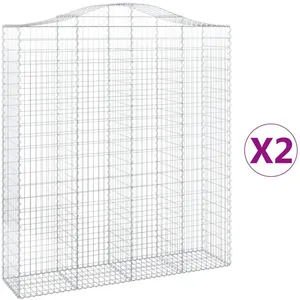 Comparateur de prix : vidaXL Paniers à gabions arqués 2 pcs 200x50x220/240 cm Fer galvanisé