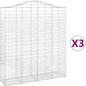 Comparateur de prix : vidaXL Paniers à gabions arqués 3 pcs 200x50x220/240 cm Fer galvanisé