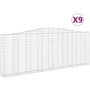 Comparateur de prix : vidaXL Paniers à gabions arqués 9 pcs 400x30x140/160 cm Fer galvanisé