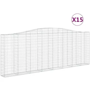 Comparateur de prix : vidaXL Paniers à gabions arqués 15 pcs 400x30x140/160 cm Fer galvanisé