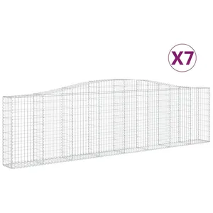 Comparateur de prix : vidaXL Paniers à gabions arqués 7 pcs 400x30x100/120 cm Fer galvanisé