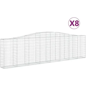 Comparateur de prix : vidaXL Paniers à gabions arqués 8 pcs 400x30x100/120 cm Fer galvanisé