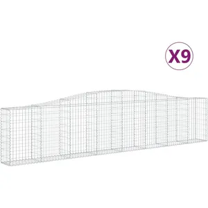 vidaXL Paniers à gabions arqués 9 pcs 400x30x80/100 cm Fer galvanisé