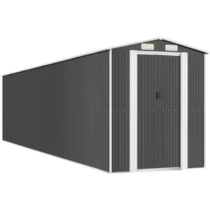 Comparateur de prix : vidaXL Abri de jardin Anthracite 192x855x223 cm Acier galvanisé