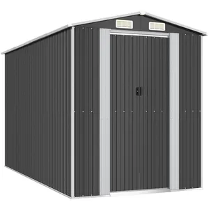 vidaXL Abri de jardin Anthracite 192x357x223 cm Acier galvanisé pas cher