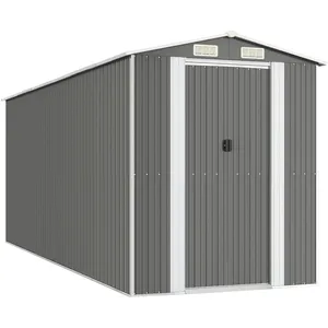 vidaXL Abri de jardin Gris clair 192x523x223 cm Acier galvanisé pas cher