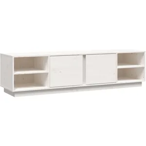 vidaXL Meuble TV Blanc 156x40x40 cm Bois de pin massif pas cher