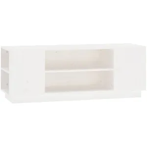 Comparateur de prix : vidaXL Meuble TV Blanc 110x35x40,5 cm Bois de pin massif
