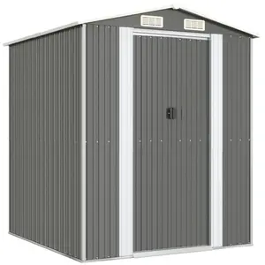 vidaXL Abri de jardin Gris clair 192x191x223 cm Acier galvanisé pas cher
