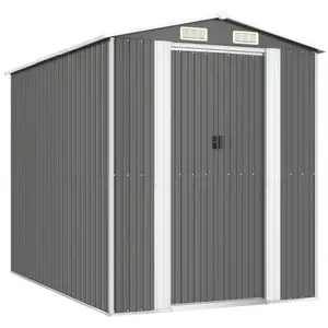 vidaXL Abri de jardin Gris clair 192x274x223 cm Acier galvanisé pas cher