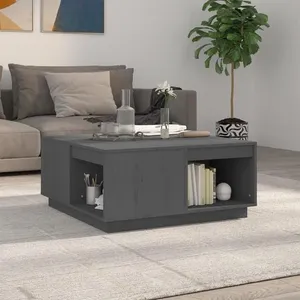 Comparateur de prix : vidaXL Table basse Gris 80x81x36,5 cm Bois massif de pin