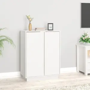 vidaXL Buffet Blanc 60x35x80 cm Bois massif de pin pas cher