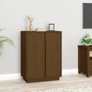 vidaXL Buffet Marron miel 60x35x80 cm Bois massif de pin pas cher