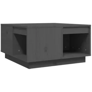 vidaXL Table basse Gris 60x61x32,5 cm Bois massif de pin pas cher