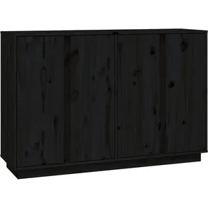 vidaXL Buffet Noir 120x35x80 cm Bois massif de pin