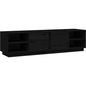 Comparateur de prix : vidaXL Meuble TV Noir 156x40x40 cm Bois de pin massif