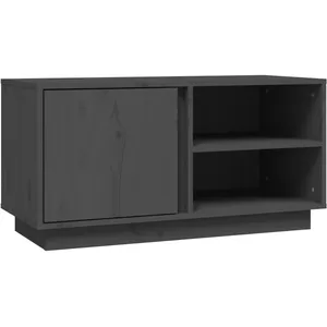 vidaXL Meuble TV Gris 80x35x40,5 cm Bois de pin massif pas cher