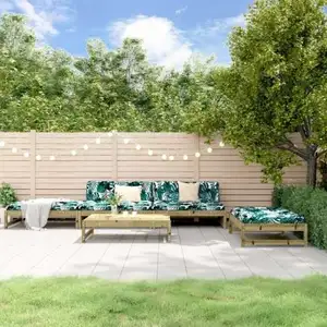 vidaXL Salon de jardin 5 pcs avec coussins bois de pin imprégné pas cher