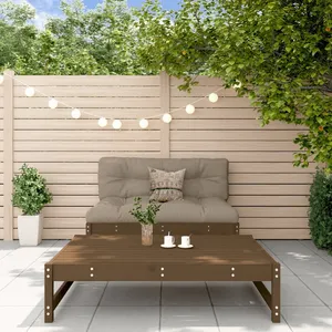 vidaXL Salon de jardin 2 pcs avec coussins marron miel bois massif pas cher
