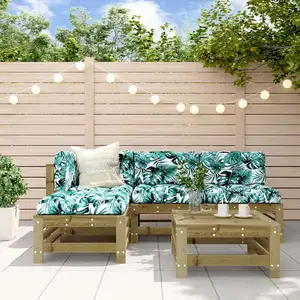 vidaXL Salon de jardin 5 pcs avec coussins bois de pin imprégné pas cher